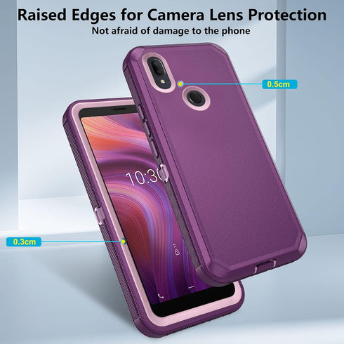 Asuwish Hybrid Rugged Phone Case for Alcatel 3V 2019, Full Body Bumper Heavy Duty Protective Accessories for Women