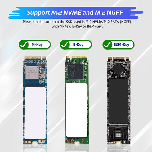 ELUTENG M.2 to USB Adapter, Dual Protocol M.2 NVME SATA Hard Drive USB3.1 Gen2 10Gbps Reader for 2280 2260 2242 2230 SSD