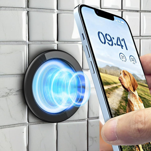 Mag-Safe Ring Holder, Magnet Hands-Free Mirror Shower Wall Mount Magnetic Sticker Car Accessories Phone Stand for