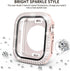 2 in 1 Waterproof Bling Case for Apple Watch 40mm, Screen Protector for SE Series 6/5/4, Glitter Diamond Bumper Cover