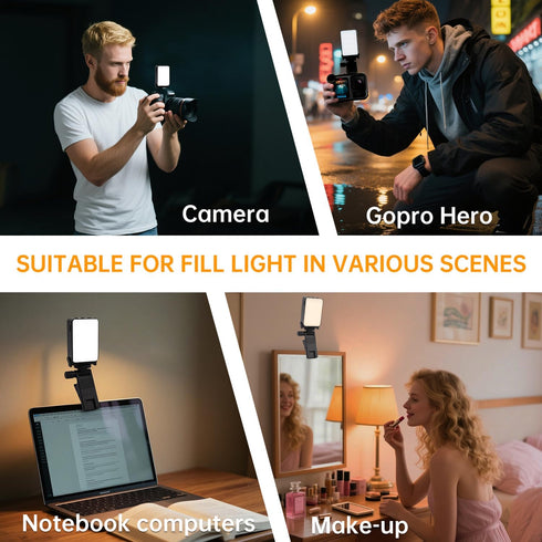 Suptig 5 4-3, 750mAh Mini Video Light, Selfie Light for Phone, Laptop, Camera, Gopro, DJI Action pro, DJI Action