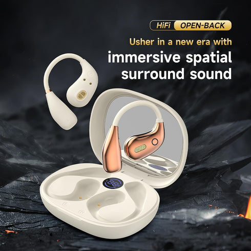 YYFEIDBFEO 5.4 IPX7 Open Ear Earbuds, Wireless Bluetooth Headphones, Stereo Sound Waterproof with Ergonomic Earhook