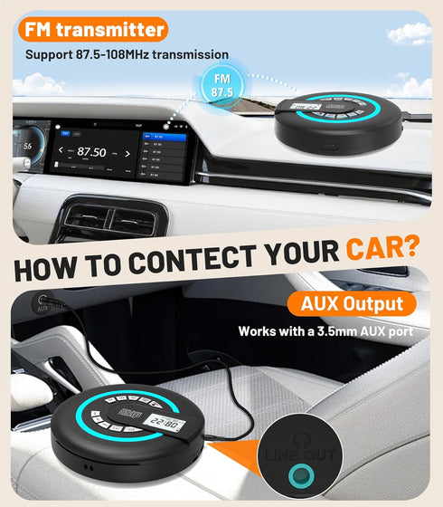 Greadio Discman Portable CD Player with Speaker Bluetooth for Car with FM Transmitter Rechargeable Lightweight