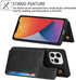 Cavor Wallet Case for iPhone 11 Pro Max with Card Holder, PU Leather Kickstand Case, Shockproof Cover, Black