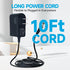 12V 1A/1000mA 10ft Long Power Supply Adapter, 12W Adaptor AC to DC Adapter Cord with 3 Tips for LED Strip Lights,BT Speaker, Router,CCTV Cameras and More, UL Listed