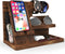 Wooden Phone Docking Station Organizer for Dad Birthday Gifts, Nightstand Organizer, Desk Organizer Wood Gifts for Men