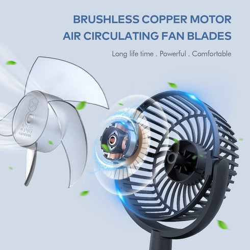 Mini Desk Fan, USB Powered Desktop Fan with 4 Speeds, Portable Personal Air Circulator for Office, Black