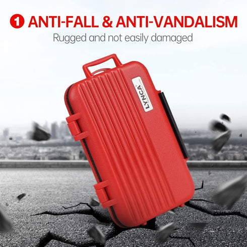 LYNCA Water-Resistant 24 Slots Camera Memory Card Case Holder for 8 SD Cards, 4 CF Cards, 12 Micro SD/TF Cards (Red)