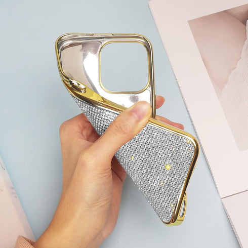 LUVI Fusicase Diamond Case for iPhone 11, Cute Bling Glitter Rhinestone Crystal Protective Cover with Luxury Fashion