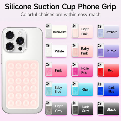 Yojaro 4Pack Silicone Suction Phone Case Mount, Silicon Adhesive Smartphones Stand Sticky, Hands-Free Phone Accessories