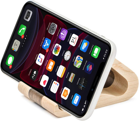 Wooden Cell Phone Stand, Universal Compatible with iPhone 15 14 Pro Max 13 12 Plus 11 se, Samsung S23 22 (Maple and