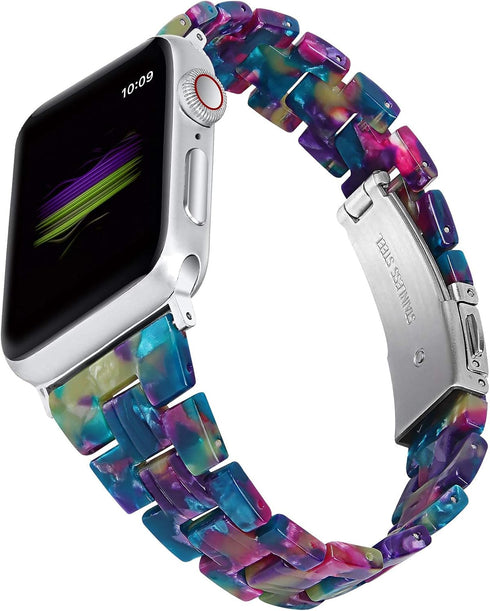 JOYOZY Compatible with Apple Watch Bands 38mm 40mm 41mm 42MM, Fashion Slim Resin Band for Apple Watch Series 10