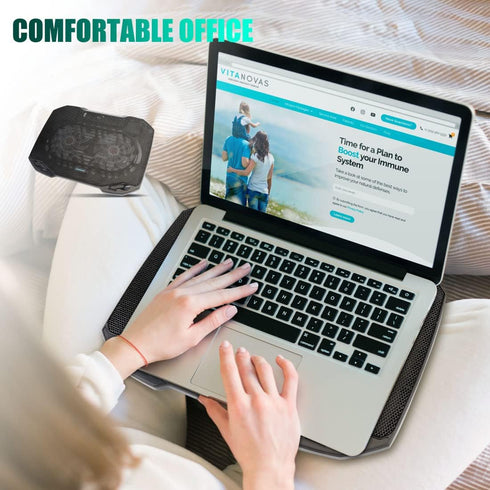 Laptop Cooling Pad, Gaming Laptop Cooler with 2 Quiet Big Fans, RGB 7 Color Light Change, Portable USB Laptop Stand 11