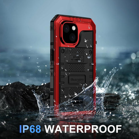Beasyjoy 15 15 6.1", for iPhone Case Waterproof, Metal Heavy Duty Full Body Protective Case with Built-in Screen