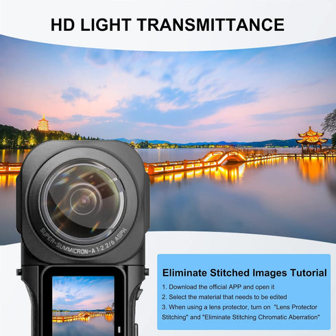 PULUZ Dual Lens Guard for Insta360 ONE RS 1-Inch 360 Edition, PC Sticky Lens Protection Accessories