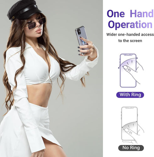 3 PCS Cell Phone Ring Stand Holder, Cute Butterfly Pattern Metal Kickstand, 360 Degrees Rotation Grip for Smartphones