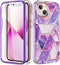 Asuwish iPhone 13 Case - 6.1" Hybrid Luxury Marble, Shockproof, Slim, Full Body with Screen Protector for Women & Girls.