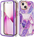 Asuwish iPhone 13 Case - 6.1" Hybrid Luxury Marble, Shockproof, Slim, Full Body with Screen Protector for Women & Girls.