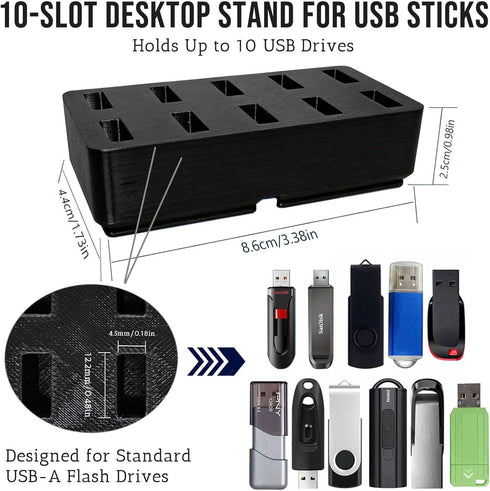 FEWINA Flash Drive Desk Organizer Stand USB Holder Storage Electronic Accessories Organizer for USB Flash Drive Stand