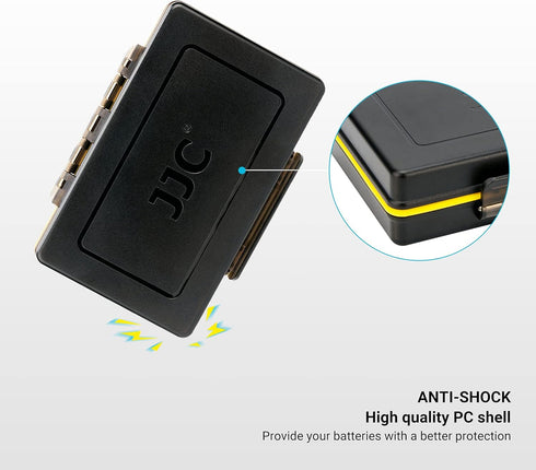 JJC 16 Slots AAA Battery Case, Shockproof & Water-Resistant Battery Storage Box for 16 x AAA Battery