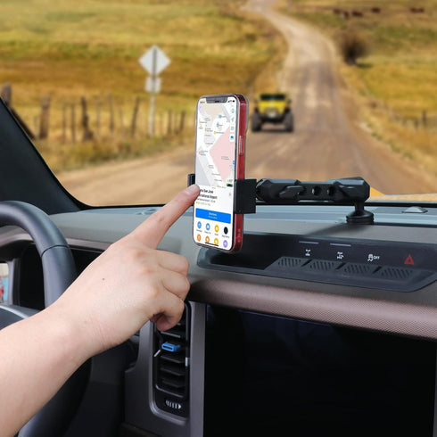 Dash Phone Mount Holder for 2021-2024 Ford Bronco, 2/4 Door Interior Accessories, 360° Adjustable Aluminum Smartphone