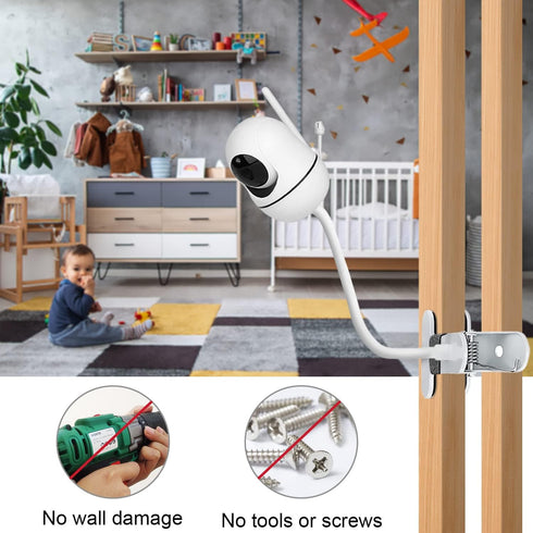 Baby Monitor Mount for HelloBaby HB6550/HB65/HB66/HB248, ANMEATE SM935E, 15.7" Flexible Clip Clamp Gooseneck Arm