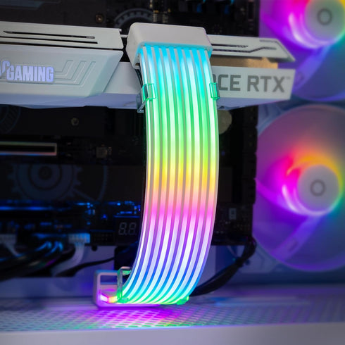 TECWARE Flex RGB PSU Extension Cable Cover Kit with Light Up LED Strip Set for GPU and Motherboard Cables