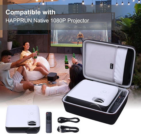 1080P LTGEM Mini Projector Case Compatible with HAPPRUN Native Bluetooth Mini Projector, Black(Case Only)
