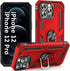 ADDIT for iPhone 12 Case, iPhone 12 Pro Case, Military Grade Heavy Duty Protection with Kickstand Ring, Red