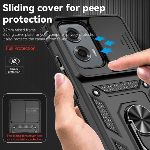 for Motorola Moto G Stylus 5G 2024 Case with Slide Camera Cover, HD Screen Protector, Magnetic Ring Holder