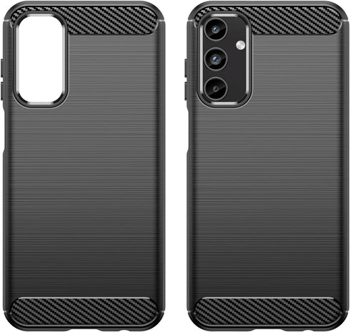 Shockproof Carbon Fiber Jacket Case for Samsung Galaxy A15 5G, Scratch Resistant Soft TPU, for Galaxy A15 4G (Black)