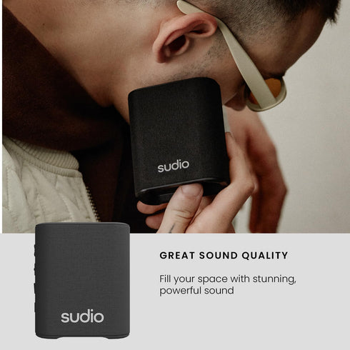 Sudio S2 Bluetooth Speaker, Loud Sound, Deeper Bass, IPX5 Waterproof, Portable Wireless Compact Speaker