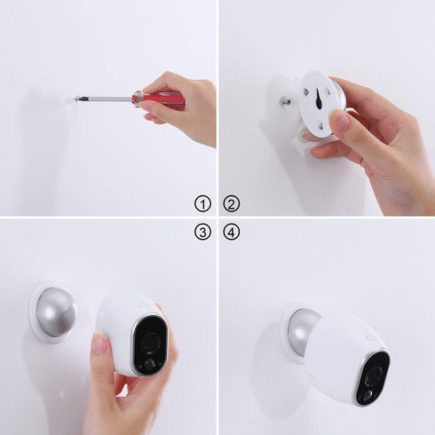Skylety 4 Pack Security Wall Mount, Metal Magnetic Mount for Arlo, Arlo Pro, Arlo Pro 2, White, Arlo Accessories
