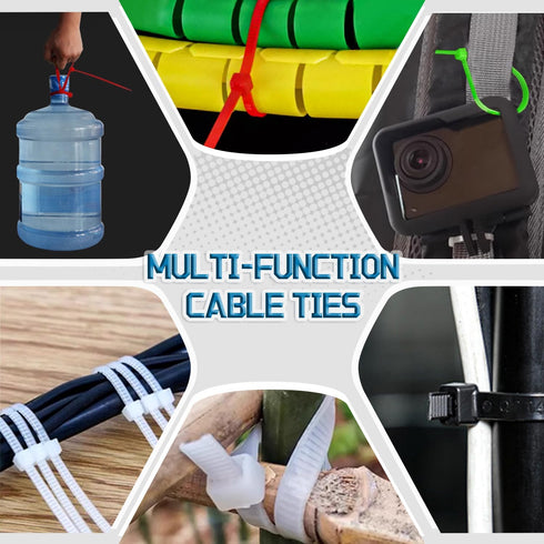 8 inch Cable Ties for Easy-Use Cable Management, 100 Pcs in Orange for Home, Office, and Outdoors