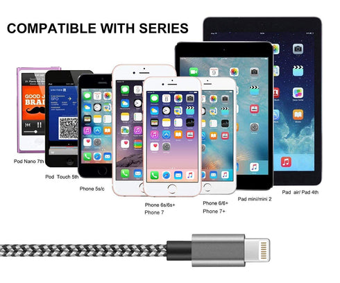 4-Pack Short iPhone Charger Cable 1FT, Braided Lightning to USB Fast Charger for iPhone 12 Pro Max/11/X/8/7/6S Plus,
