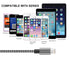 4-Pack Short iPhone Charger Cable 1FT, Braided Lightning to USB Fast Charger for iPhone 12 Pro Max/11/X/8/7/6S Plus,