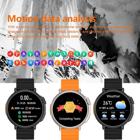 Smart Watch, Military Smartwatch IP68 Waterproof, Silicone Strap, for Android iOS, Fitness Watch with Heart Rate