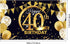 Blulu 40th Birthday Party Decoration, Extra Large Black Gold Fabric Sign Poster for Photo Booth Background