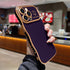 LCHULLE iPhone 15 Pro Max Case for Women, Cute Wave Frame with Love Heart Raised Camera Protection, Dark Purple