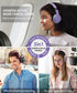 rockpapa E7 Over Ear Wireless Bluetooth Headphones with Mic, Foldable Wired/Wireless Headphones for Kids, Purple Black