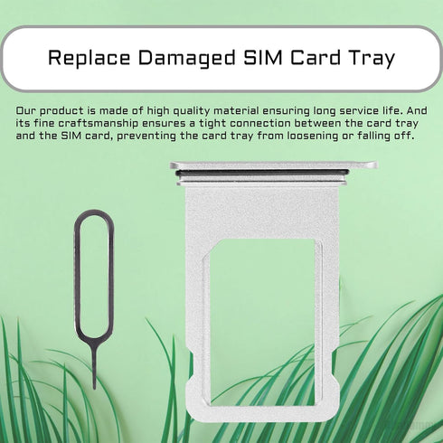 for iPhone 8 Plus Silver SIM Card Slot Replacement with Waterproof Rubber Ring and Card Removal Tool