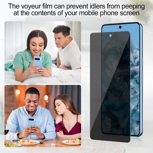 3 Pack Anti-Spy Tempered Glass Privacy Screen Protector for Google Pixel 8 Pro - Ultra HD, Bubble-Free, 9H Scratch
