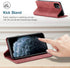 iPhone 11 Pro Max Wallet Case with Card Holder, RFID Blocking, PU Leather Magnetic Flip Case (Wine Red)