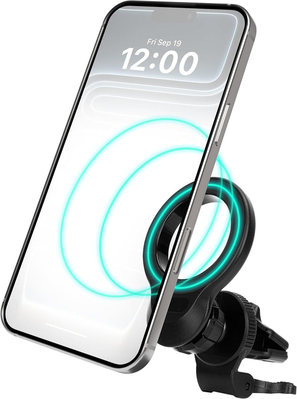 iHome Air Vent Clip Car Mount, 360 Rotation, Secure Fit, Adjustable Grip (Magnetic