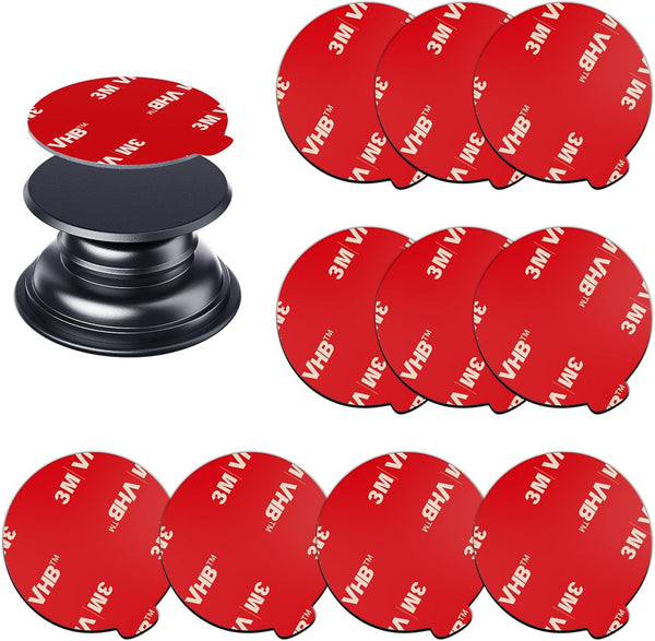 APPS2Car 10 Pack 3M Double Sided Adhesive Pads for Socket Mount Base Circle Adhesive Replacement VHB Sticky Tape for
