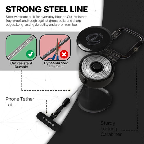 Universal Anti-Theft Phone Tether with Retractable Steel Line - Secure Your Devices