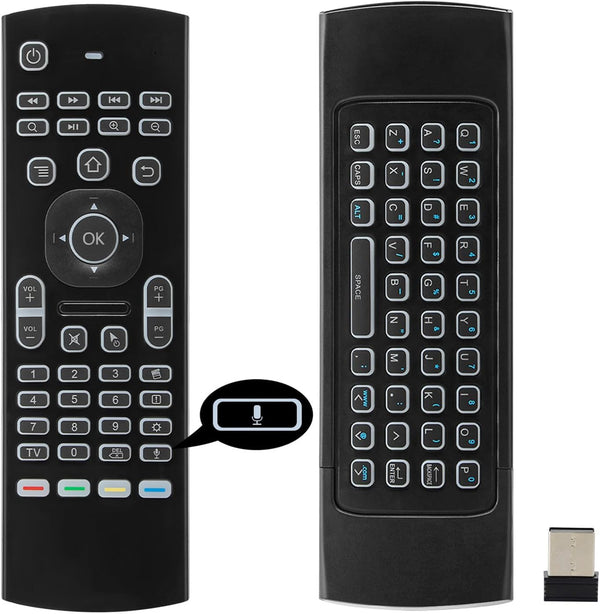 MX3 Air Mouse Voice Remote Control, 2.4G Mini Wireless Keyboard Air Mouse for Android Smart TV Box, Projector HTPC Mini