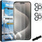 iPhone 15 Pro Max: 3+2 Hydrogel Film Screen Protectors + 2 Tempered Glass Camera Lens Protectors.