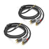2 Pack 3.5mm to RCA Cable - Gold Plated Nylon Braided 1/8 Male to Male Stereo Aux Cord (6Ft/1.8m)