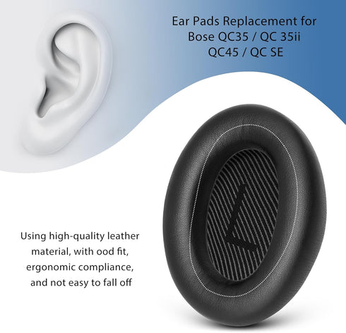 Ear Pads Cushions Replacement for Bose QC35 ii, QC35, QC45, Earpads for Bose QuietComfort 45 35ii 35 Headphones